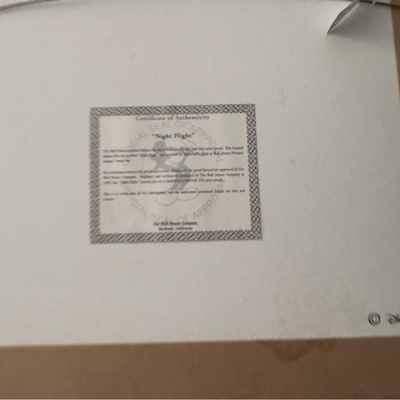 Disney Tinkerbell Framed Peter Pan Artwork Night Flight 1482/2500 LE Tink - Picture 9 of 13